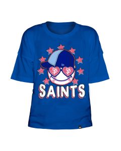 New Era Youth Girls Smily Baseball Crop T-Shirt