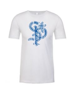 White Distressed STP Logo T-Shirt